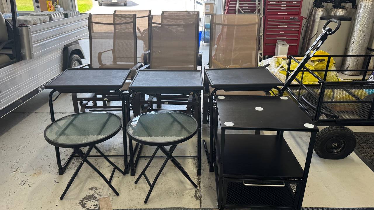 Patio furniture set assembled
