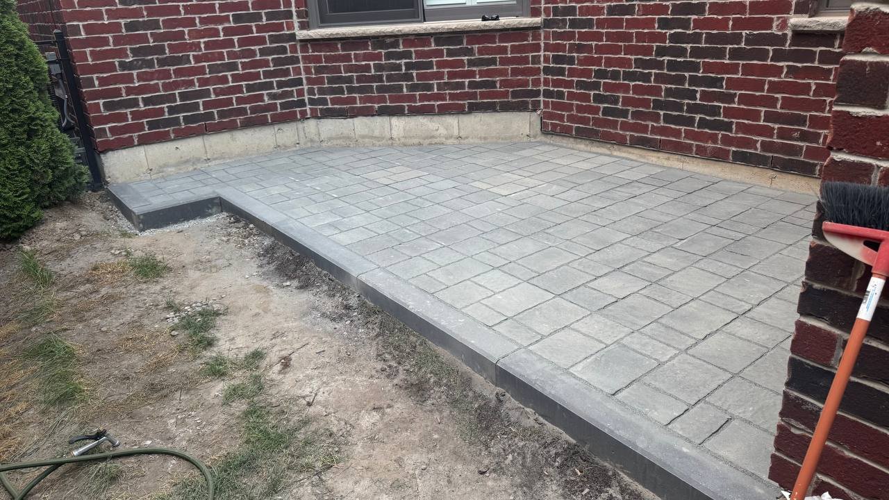 Interlock paver patio installation